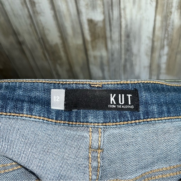 Kut from the Kloth Catherine Boyfriend Embroidered Boho Floral Blue Jeans - Picture 6 of 6